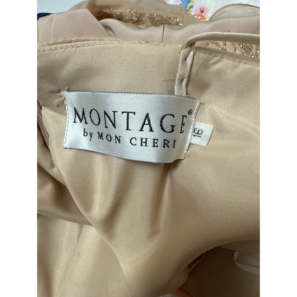 Montage Mon Cheri Mother of Bride Blush Dress Chiffon Jacket Beaded Detail - 16 - Picture 8 of 10
